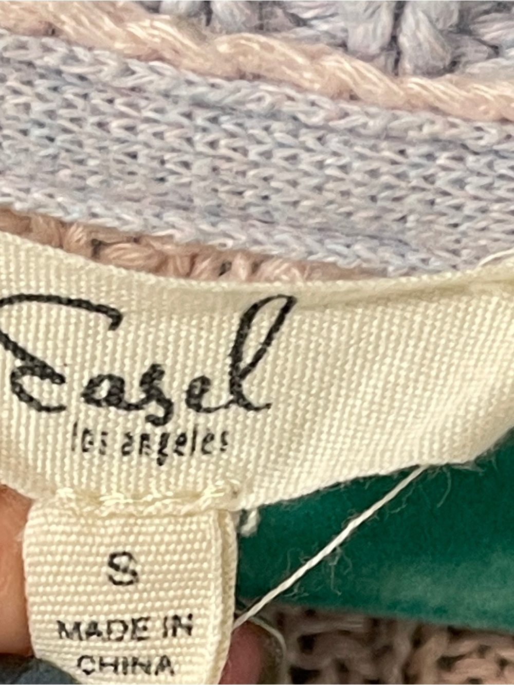 Easel Los Angeles Pastel Patchwork Knit Top Ruffle Plaid Oversized Boho Small - Picture 4 of 5